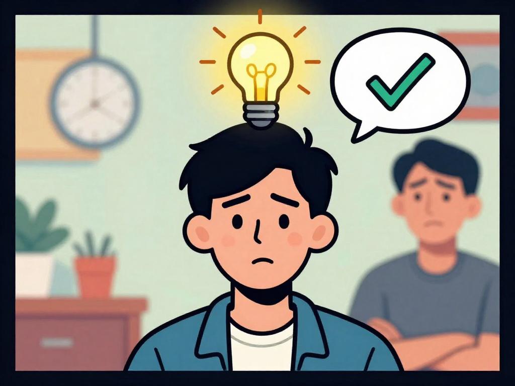 comic image of a guy having an idea