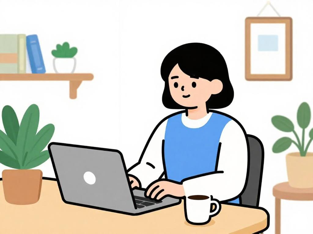 comic image of a remote worker