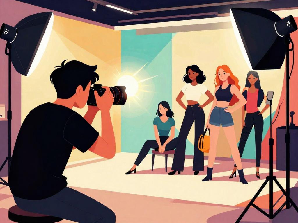 comic image of a photo shoot