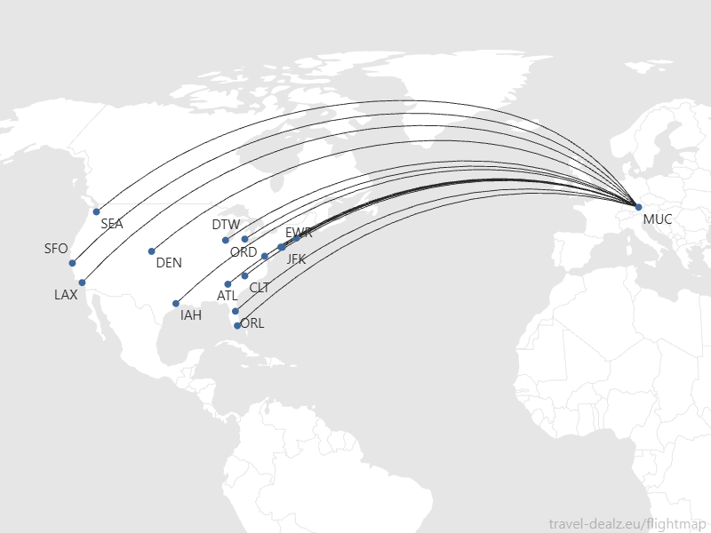 Flightmap MUC-USA