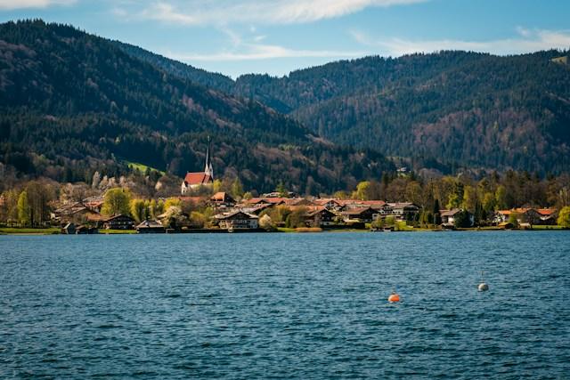 Lake Tegernsee with Alpine view